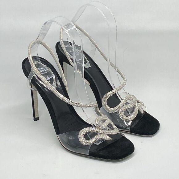 Rene Caovilla 105MM Snake Slingback Sandals size 38.5 - Picture 1 of 14